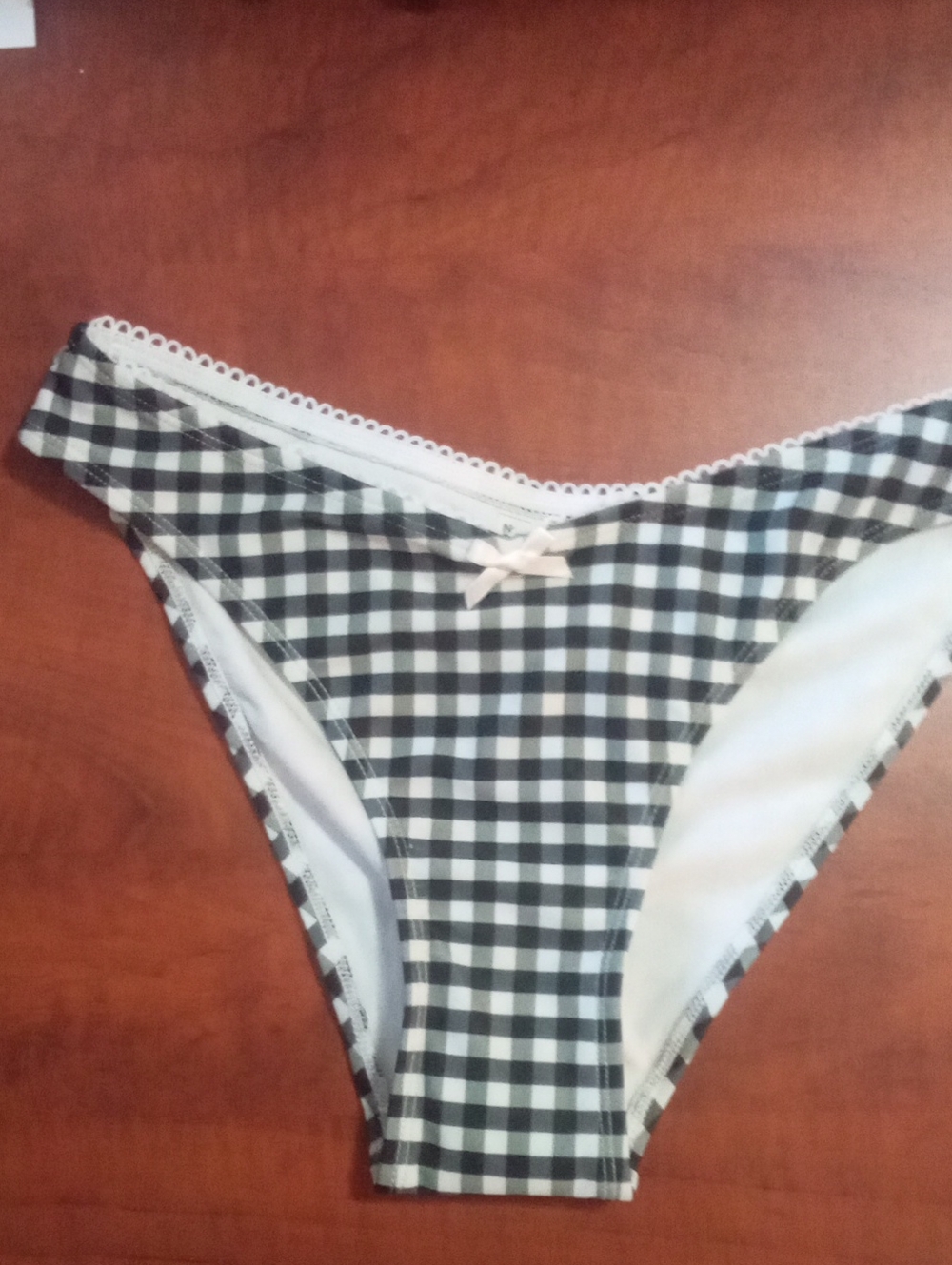 * No Boundaries Black and White Gingham Bikini Bottom XXS 00 NWT